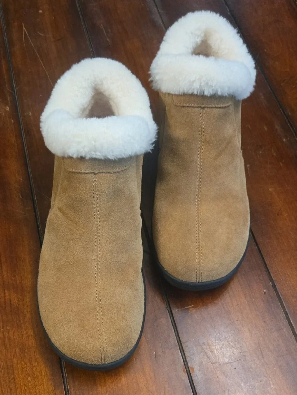 UGG Women's Chestnut Suede Shearling-Cuff Ankle Boots